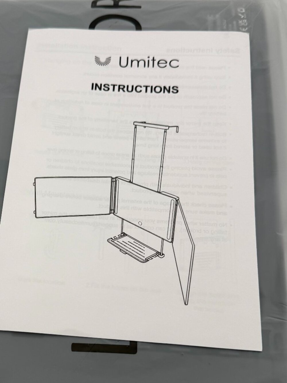 Umitec 3 Way Mirror LED Light Clear Anti Fog HD Glass Model SK2512